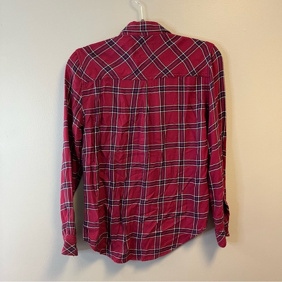 Rails Button Up Hunter Plaid Shirt in Merlot Navy White Sz XS EUC Red Blue - Picture 10 of 13